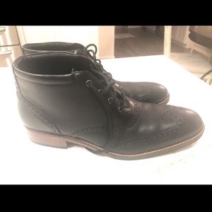 Cole Haan Wingtip Lace Boots - Black Size 10